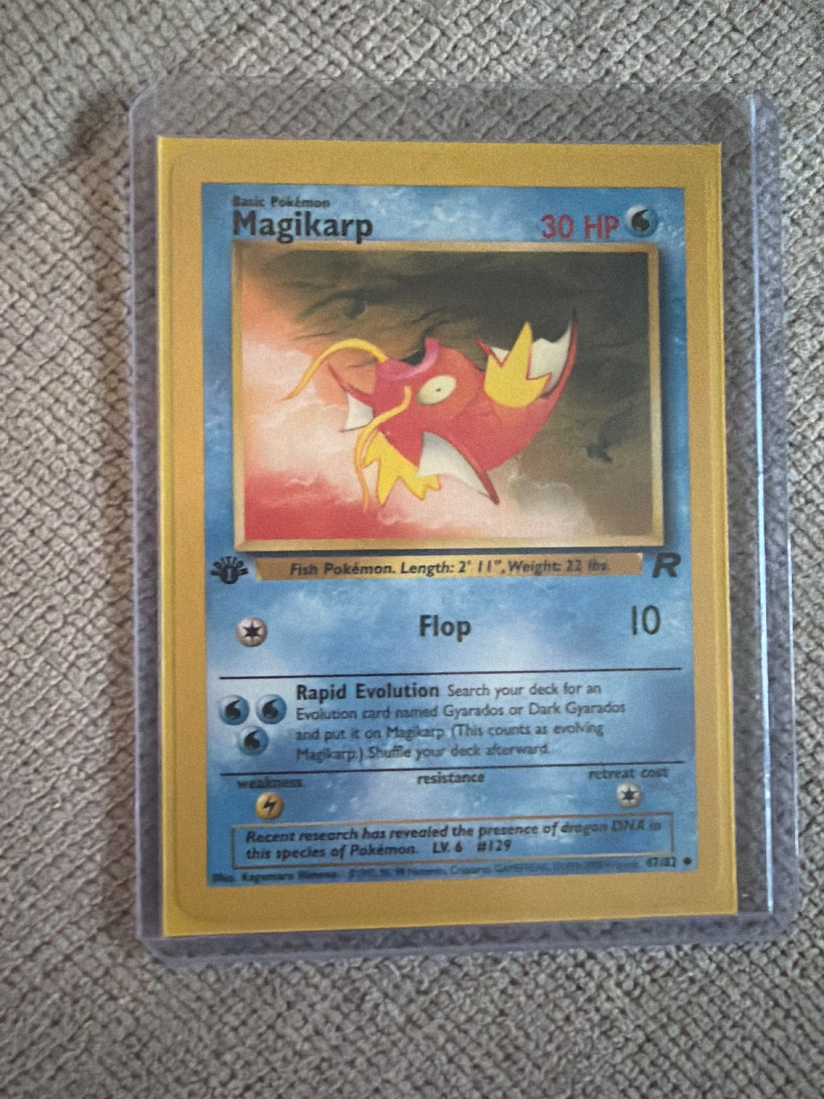 Magikarp 47/82 Team Rocket Near Mint 1st Edition Pokémon Karte