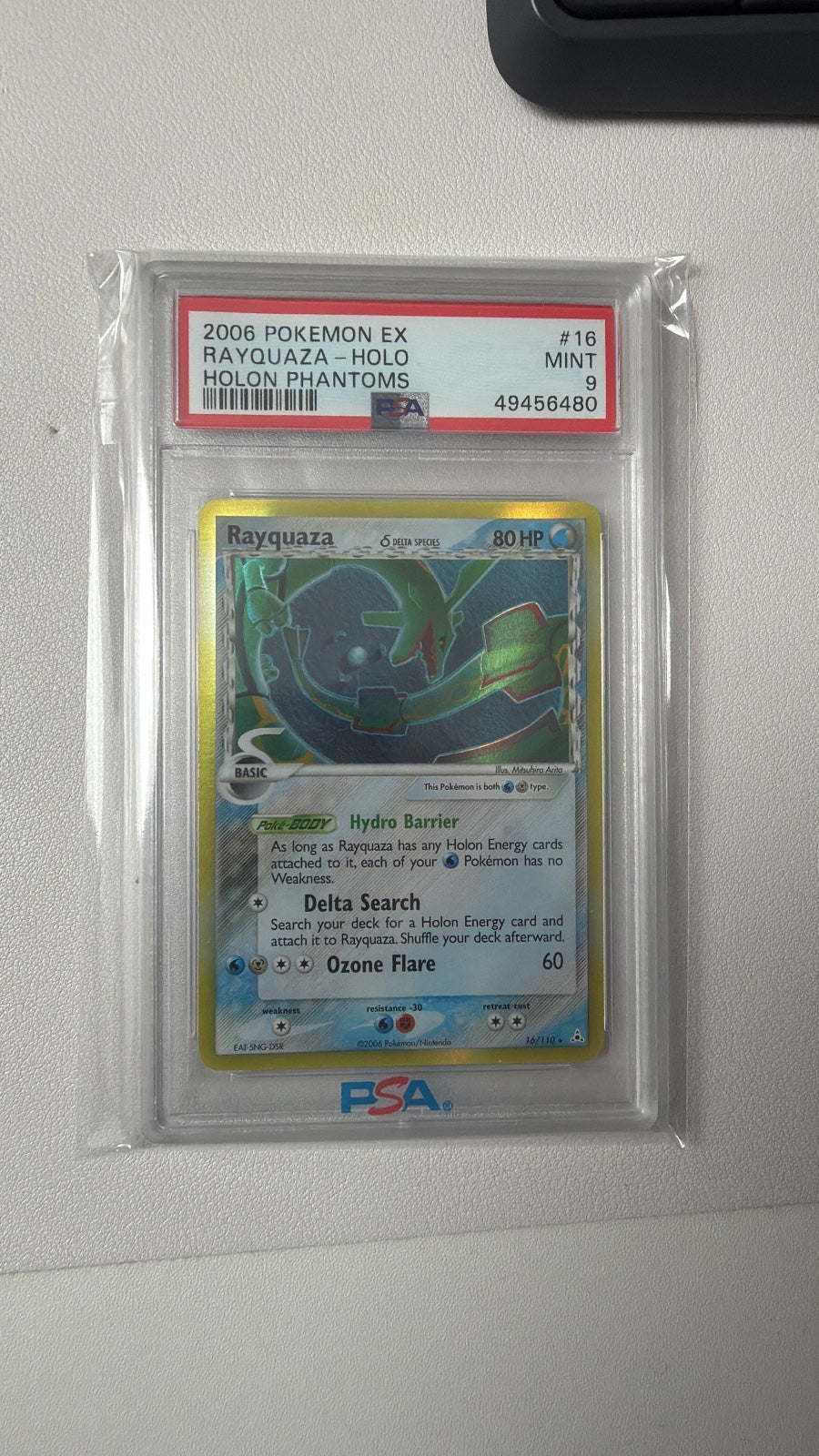 Rayquaza 16/110 EX Holon Phantoms PSA 9 Holo Pokémon Karte