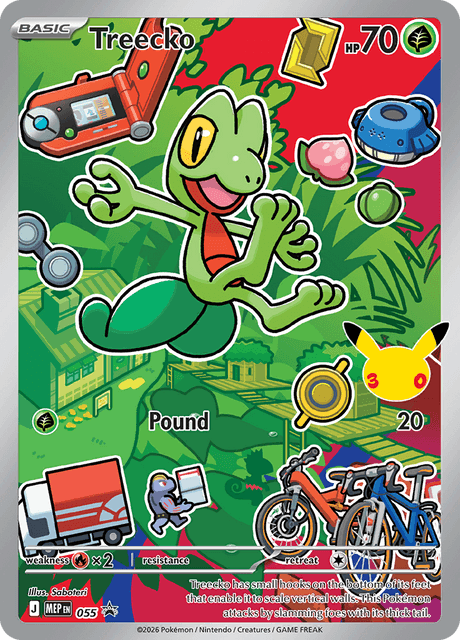 Treecko 055 30th Anniversary Collection Near Mint Illustration Rare Pokémon
