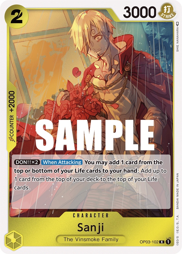 Sanji OP03-102 Pillars of Strength Near Mint One Piece Karte