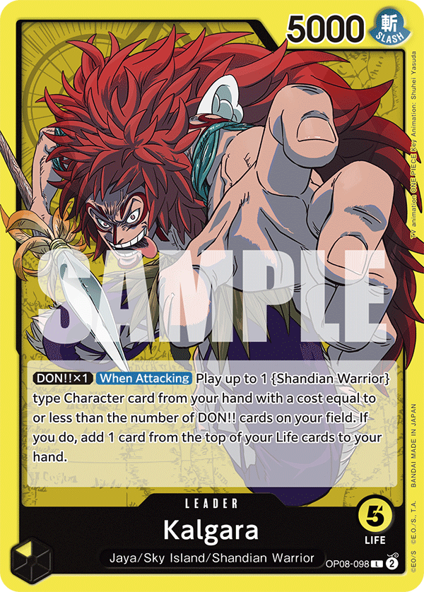 Kalgara OP08-098 Two Legends Mint Leader One Piece Karte