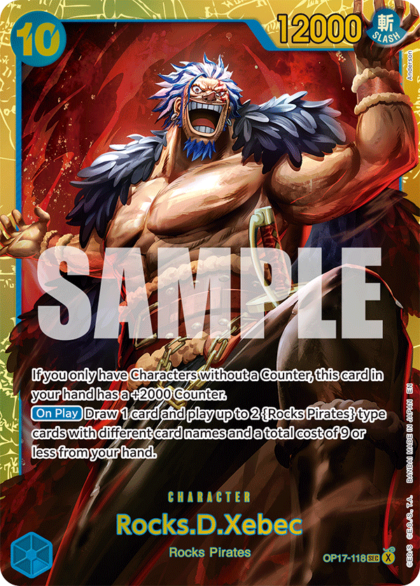 Rocks D. Xebec OP17-118 Two Legends Mint Secret Rare One Piece Karte