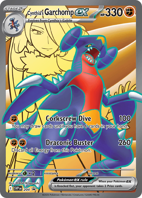 Cynthia's Garchomp ex 204 Scarlet & Violet Black Star Promos Near Mint Full Art