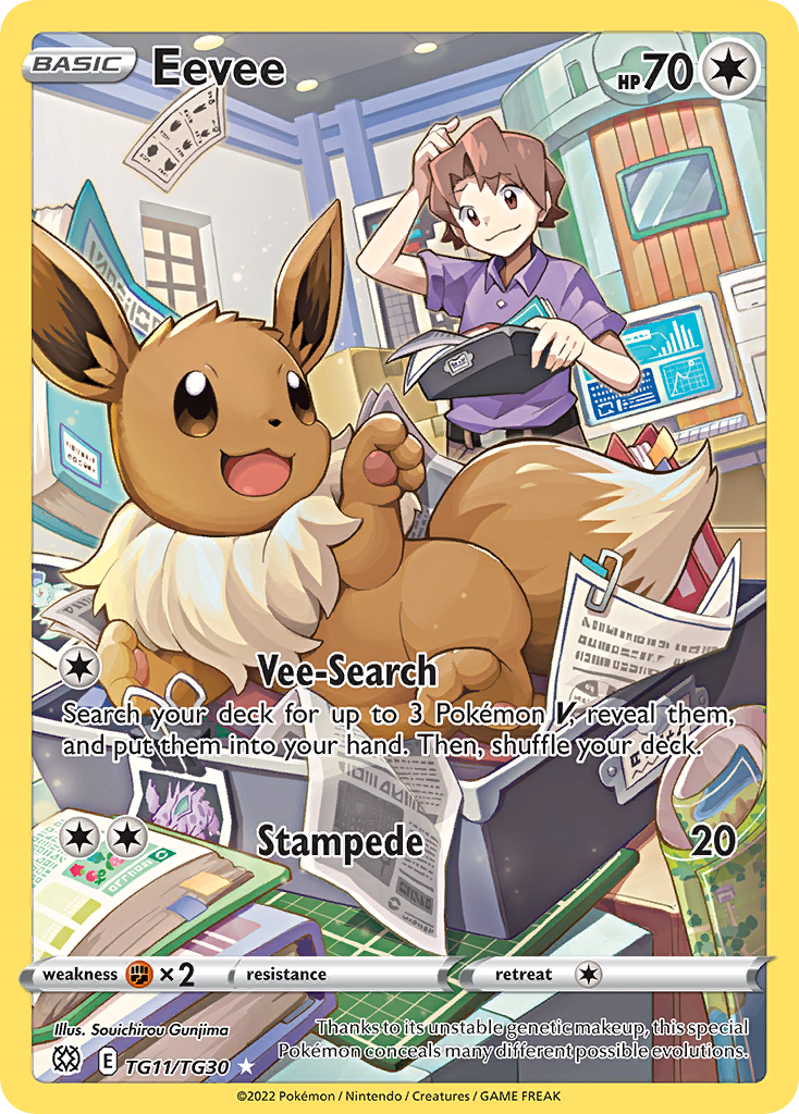 Eevee TG11/30 Brilliant Stars Near Mint Full Art Pokémon Karte