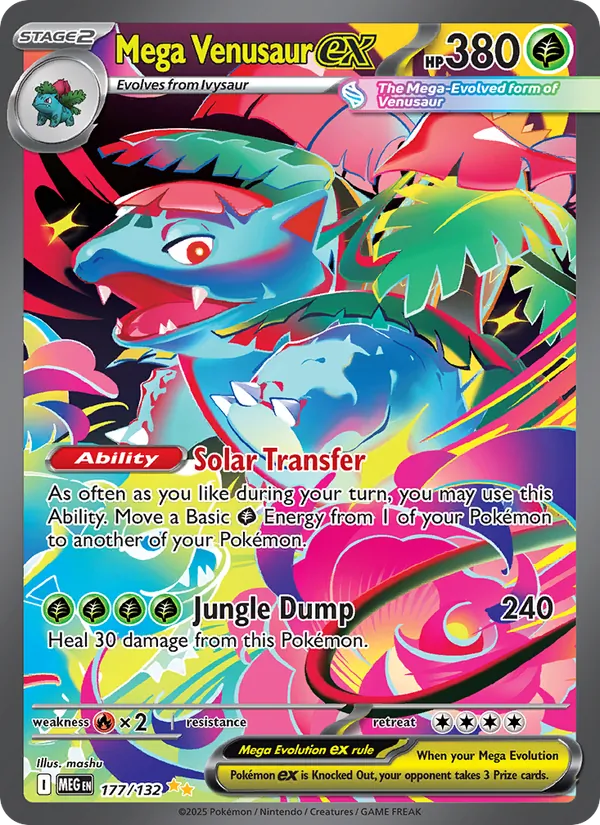Mega Venusaur ex 177/132 Mint Full Art Pokémon Karte