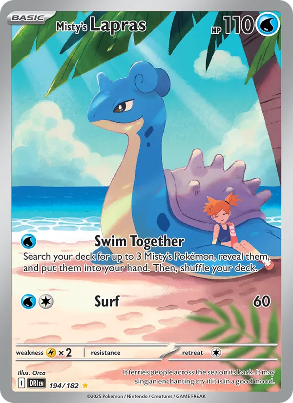 Misty's Lapras 194/182 Destined Rivals Near Mint Illustration Rare Pokémon Karte