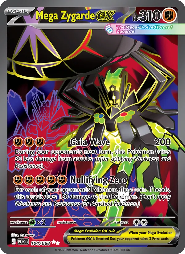 Mega Zygarde EX 104/088 Near Mint Full Art Pokémon Karte