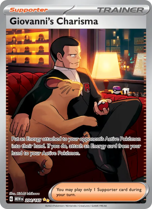 Giovanni's Charisma 204/165 Scarlet & Violet—151 Near Mint Full Art Pokémon
