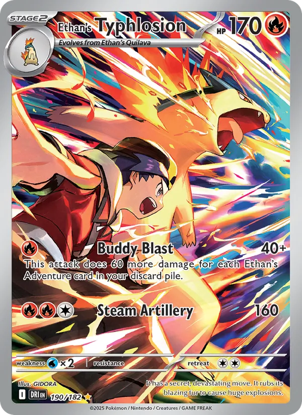 Ethan's Typhlosion 190/182 Destined Rivals Near Mint Full Art Pokémon Karte