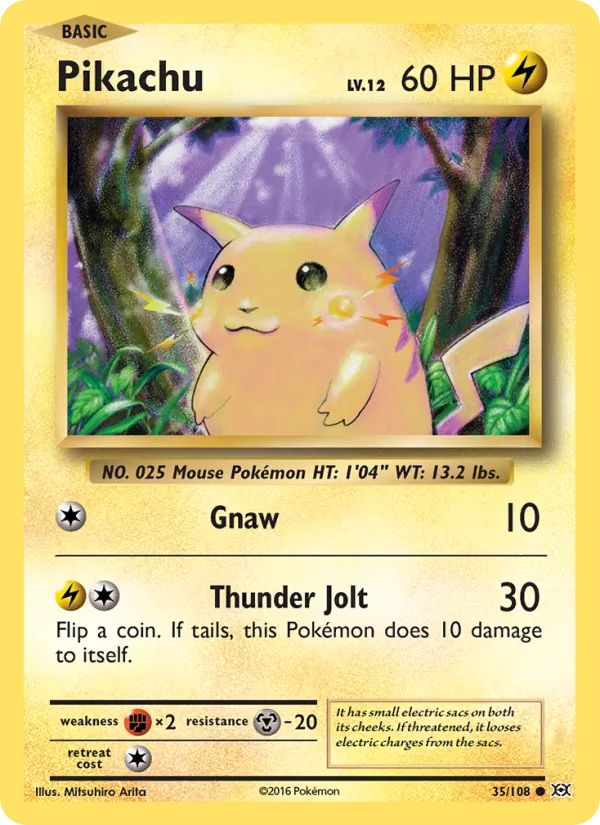Pikachu 35/108 XY Evolutions Near Mint Pokémon Karte