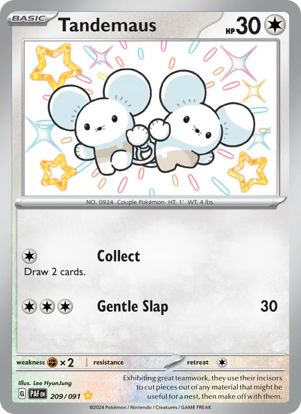 Tandemaus 209/091 Paldean Fates Mint Deutsch Shiny Holo Pokémon Karte