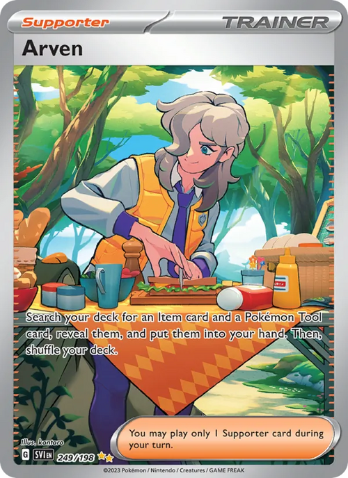 Arven 249/198 Scarlet & Violet Near Mint Full Art Pokémon Karte