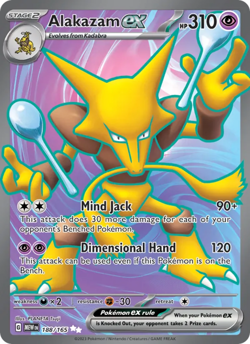 Alakazam ex 188/165 Scarlet & Violet—151 Near Mint Full Art Pokémon Karte