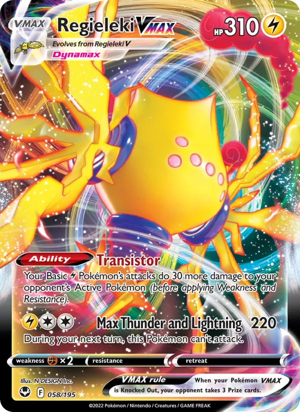 Regieleki VMAX 058/195 Silver Tempest Near Mint Deutsch Pokémon Karte