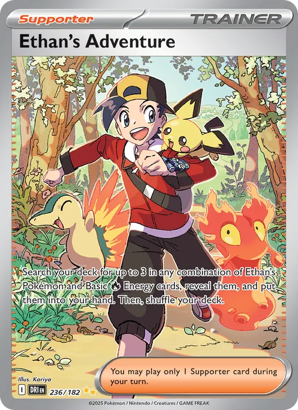 Ethan's Adventure 236/182 Destined Rivals Mint Full Art Pokémon Karte