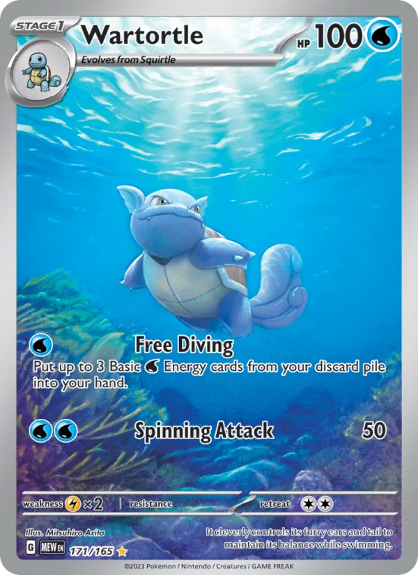 Wartortle 171/165 Scarlet & Violet—151 Near Mint Illustration Rare Pokémon Karte