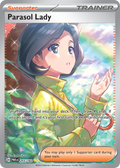 Parasol Lady 255 Paradox Rift Near Mint Deutsch Full Art Pokémon Karte