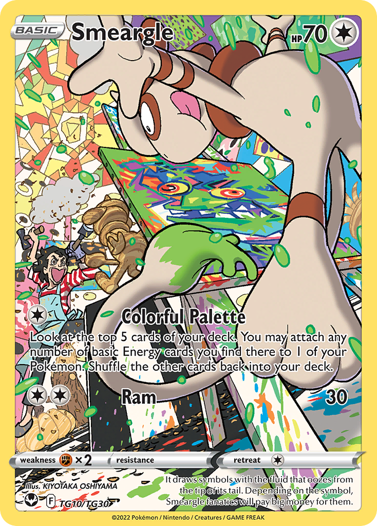 Smeargle TG10/TG30 Silver Tempest Near Mint Full Art Pokémon Karte