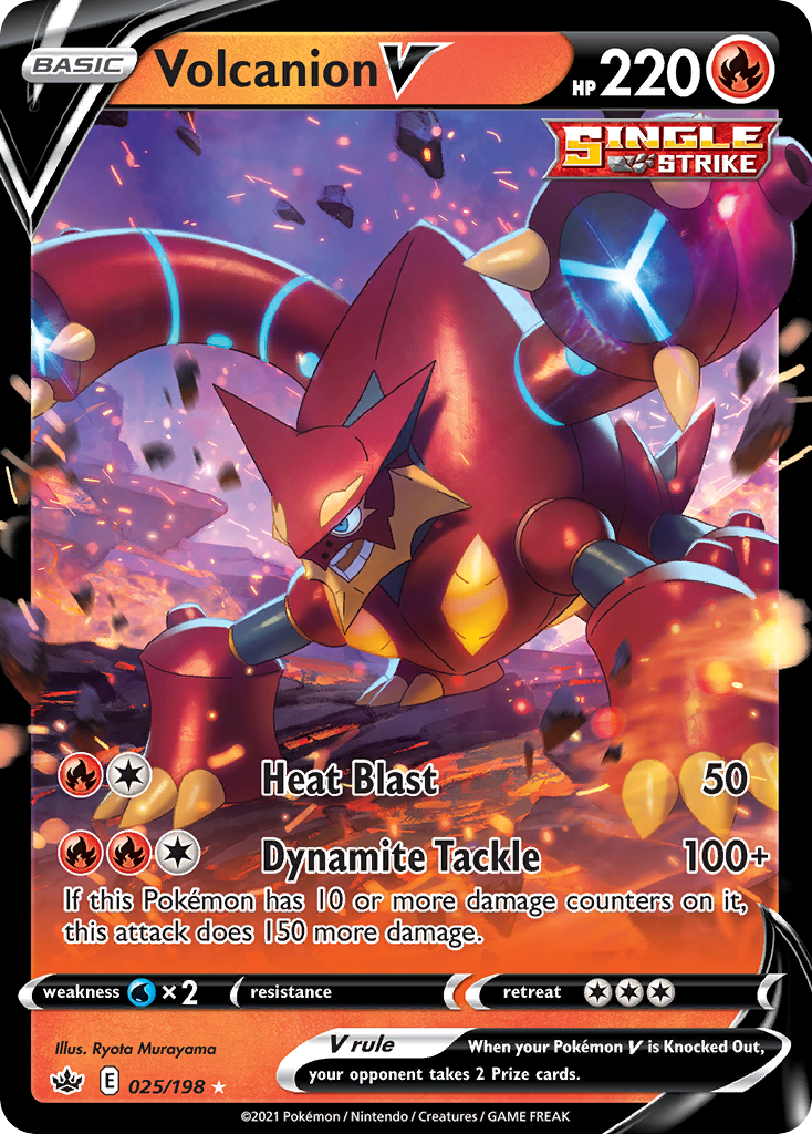 Volcanion V 025/198 Evolving Skies Near Mint Pokémon Karte